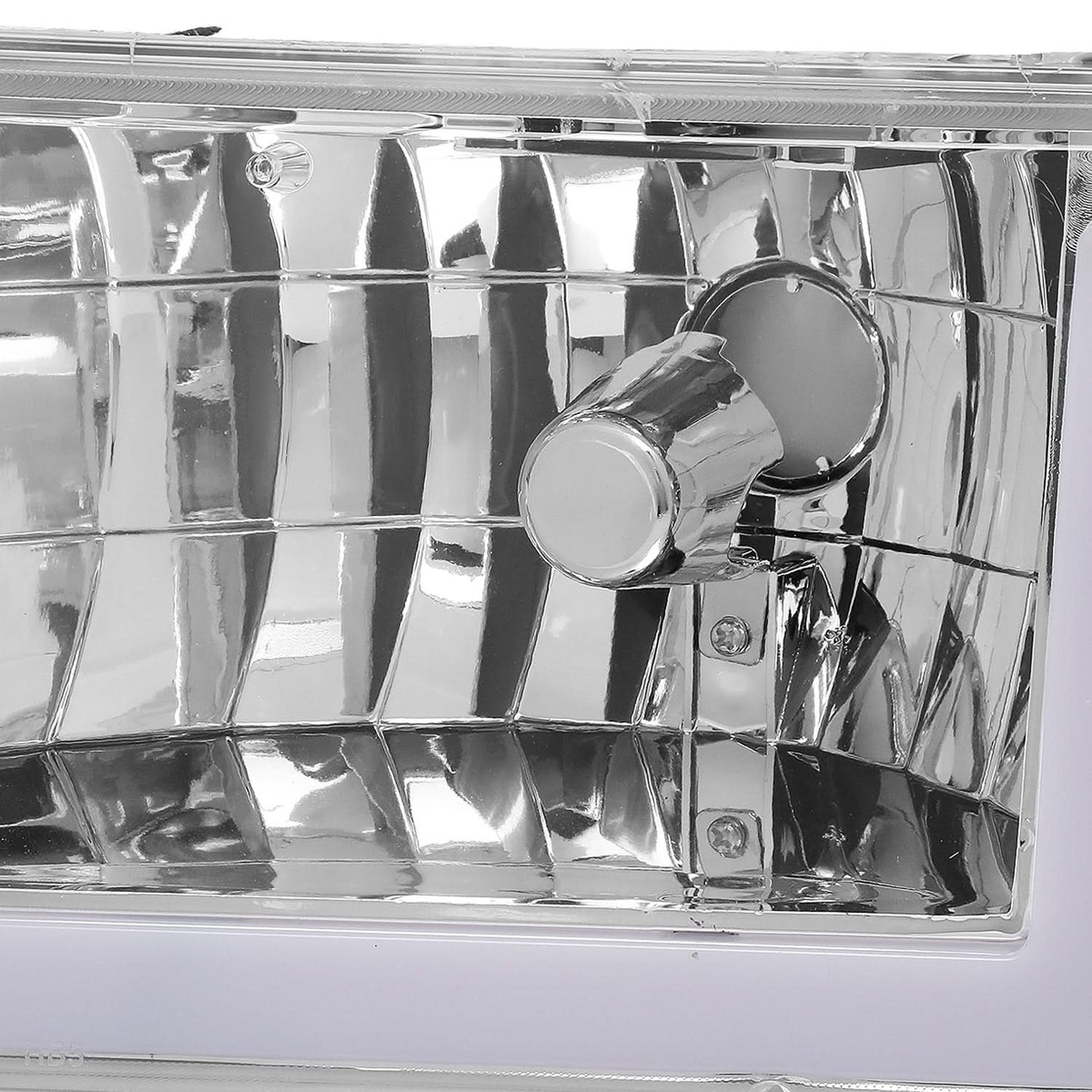 92-96 Ford F-150 F-250 F-350 Bronco Dual LED DRL Headlights Chrome