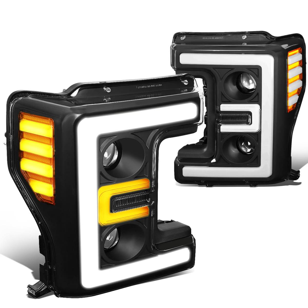 2017-2019 Ford F-250 F-350 F-450 F-550 3D LED DRL Projector Headlights