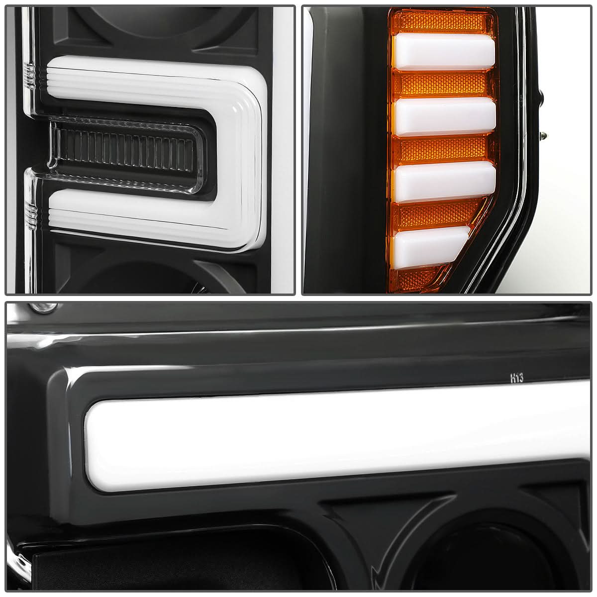 2017-2019 Ford F-250 F-350 F-450 F-550 3D LED DRL Projector Headlights