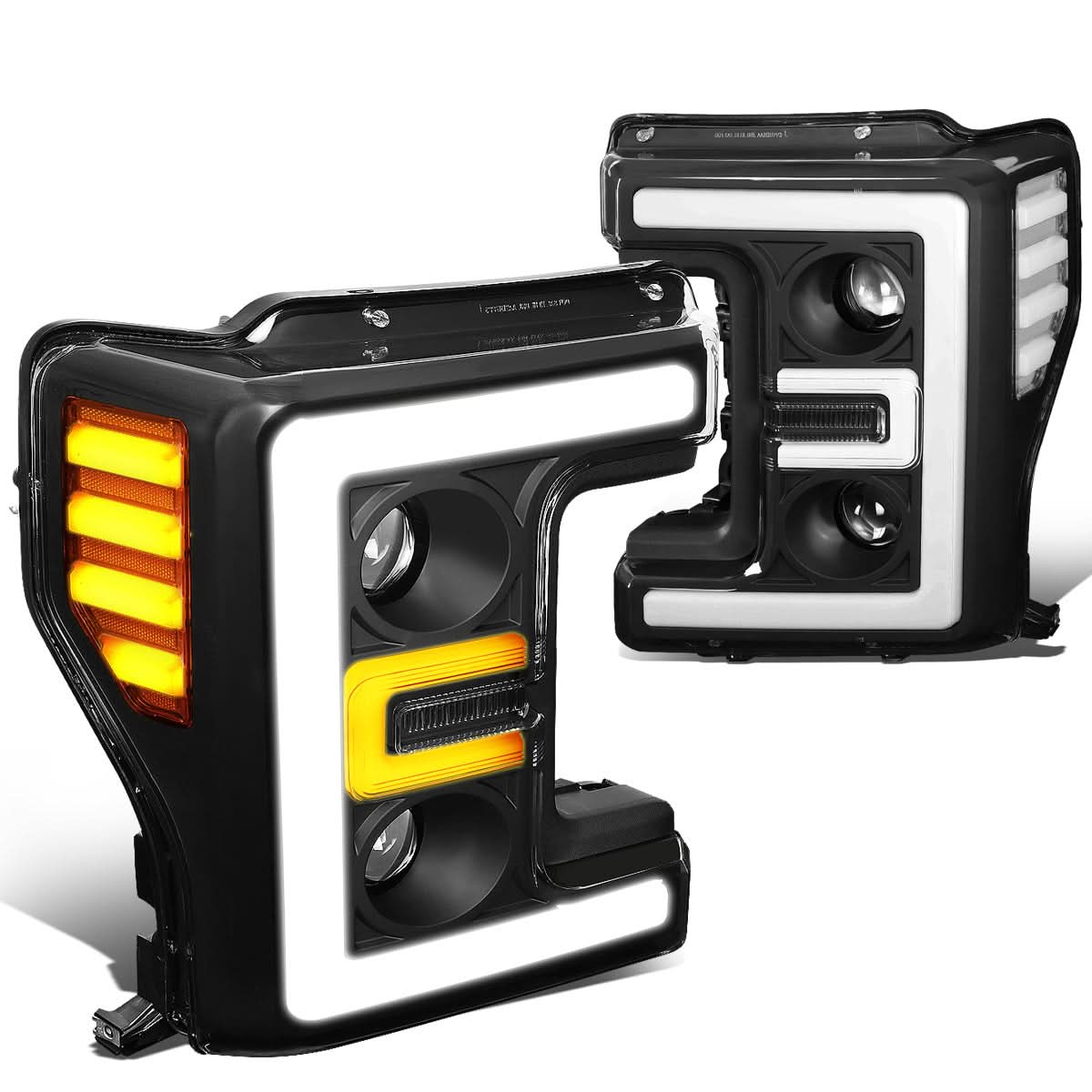 2017-2019 Ford F-250 F-350 F-450 F-550 Super Duty 3D LED DRL Projector Headlights