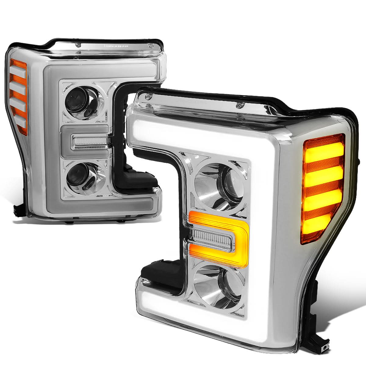 2017-2019 Ford F-250 F-350 F-450 F-550 Super Duty 3D LED DRL Projector Headlights