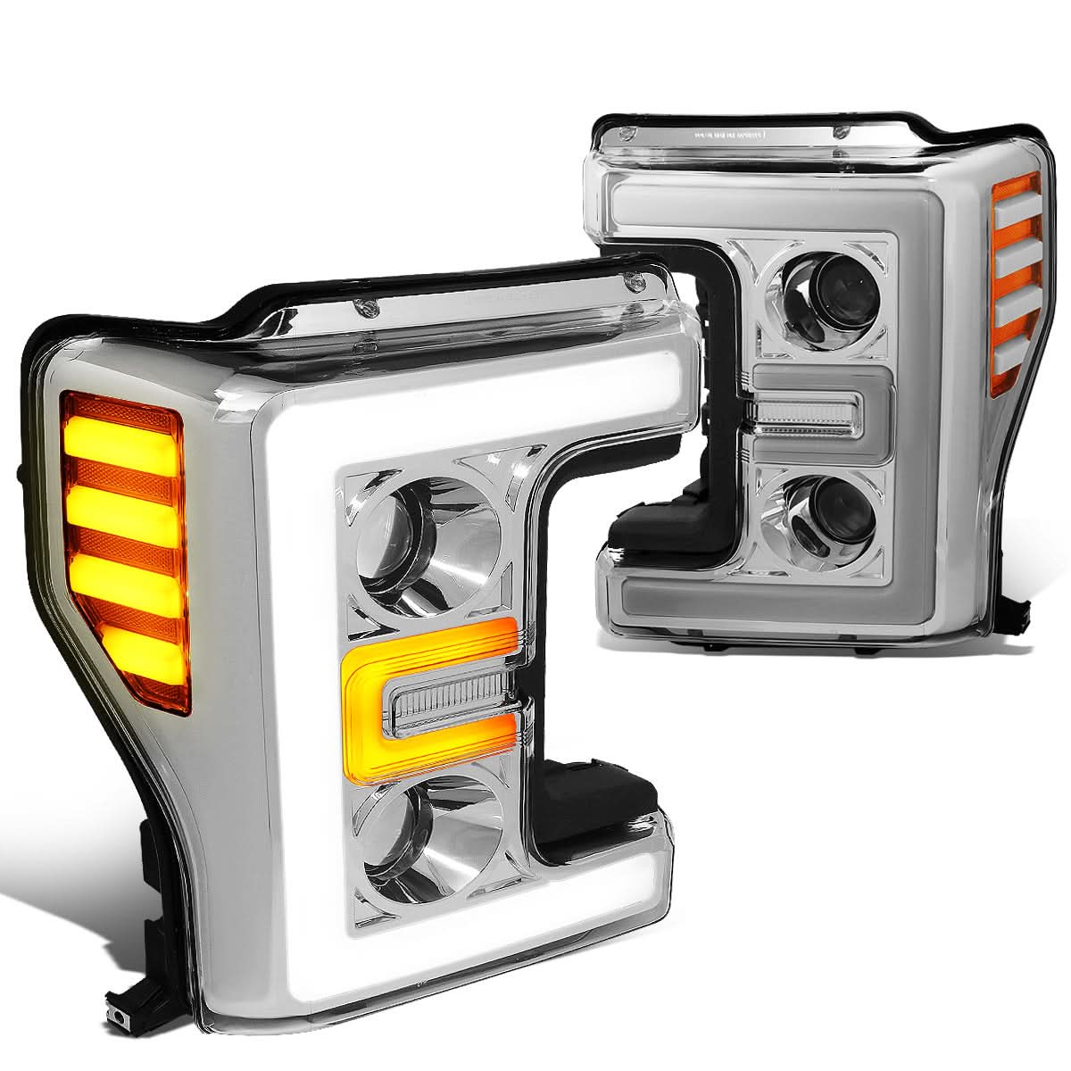 2017-2019 Ford F-250 F-350 F-450 F-550 Super Duty 3D LED DRL Projector Headlights