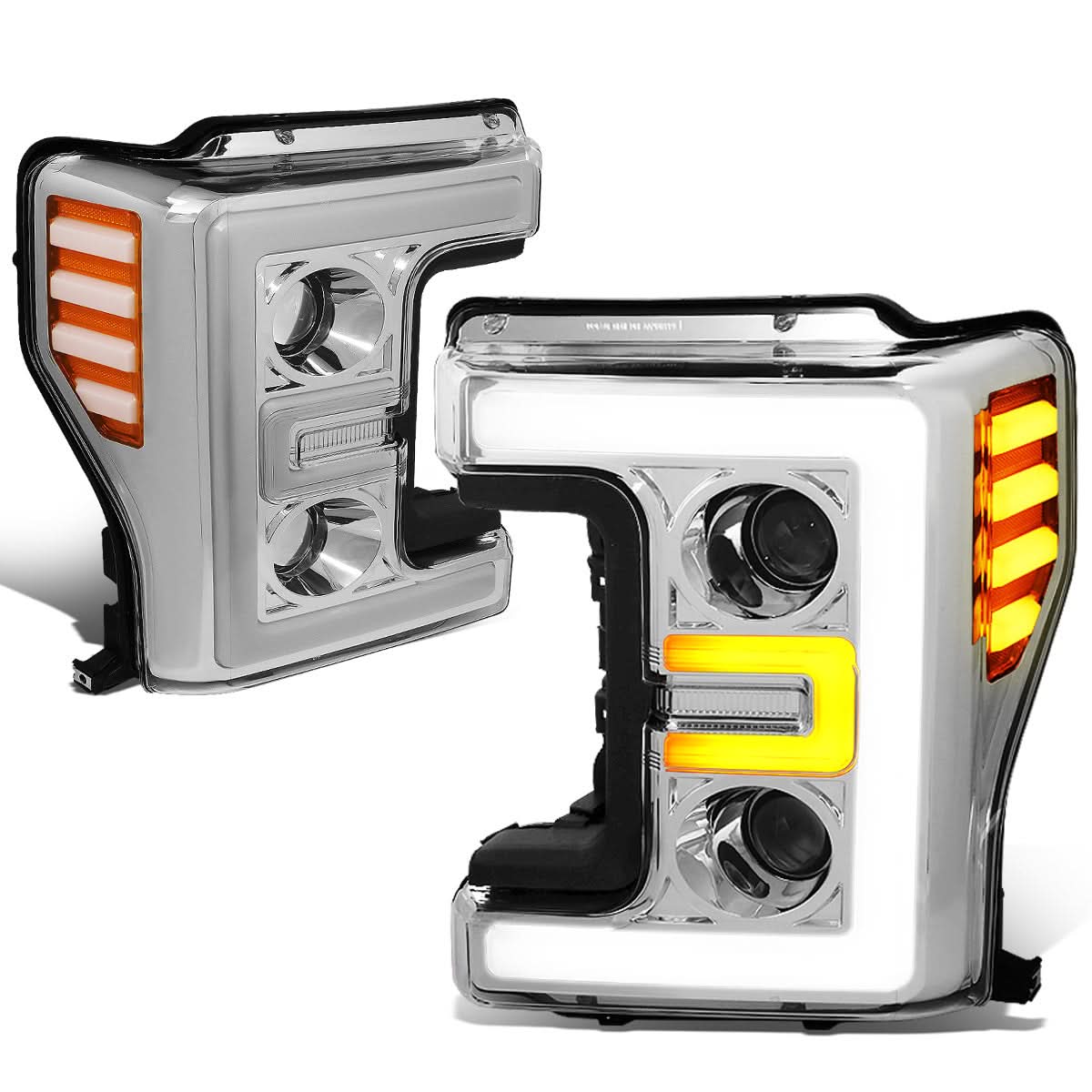 2017-2019 Ford F-250 F-350 F-450 F-550 Super Duty 3D LED DRL Projector Headlights