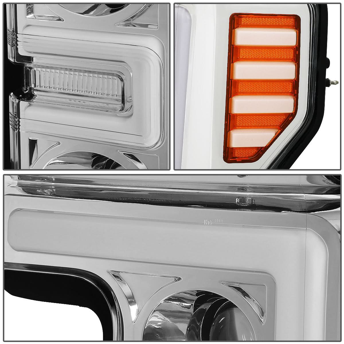2017-2019 Ford F-250 F-350 F-450 F-550 Super Duty 3D LED DRL Projector Headlights