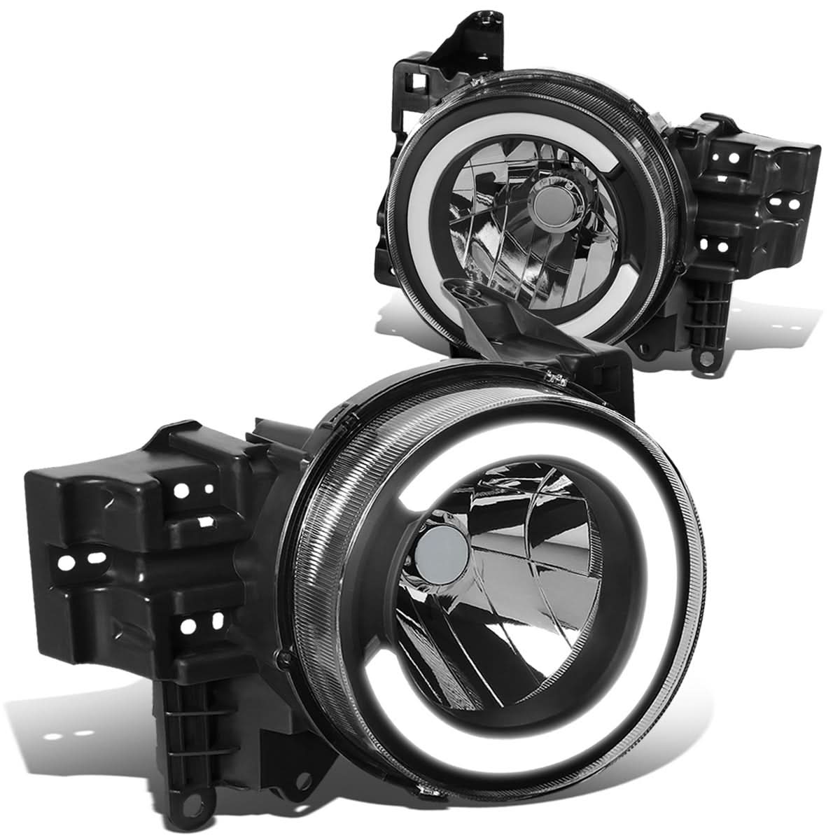 07-14 Toyota FJ Cruiser LED DRL Headlights - Black Housing Clear Corner