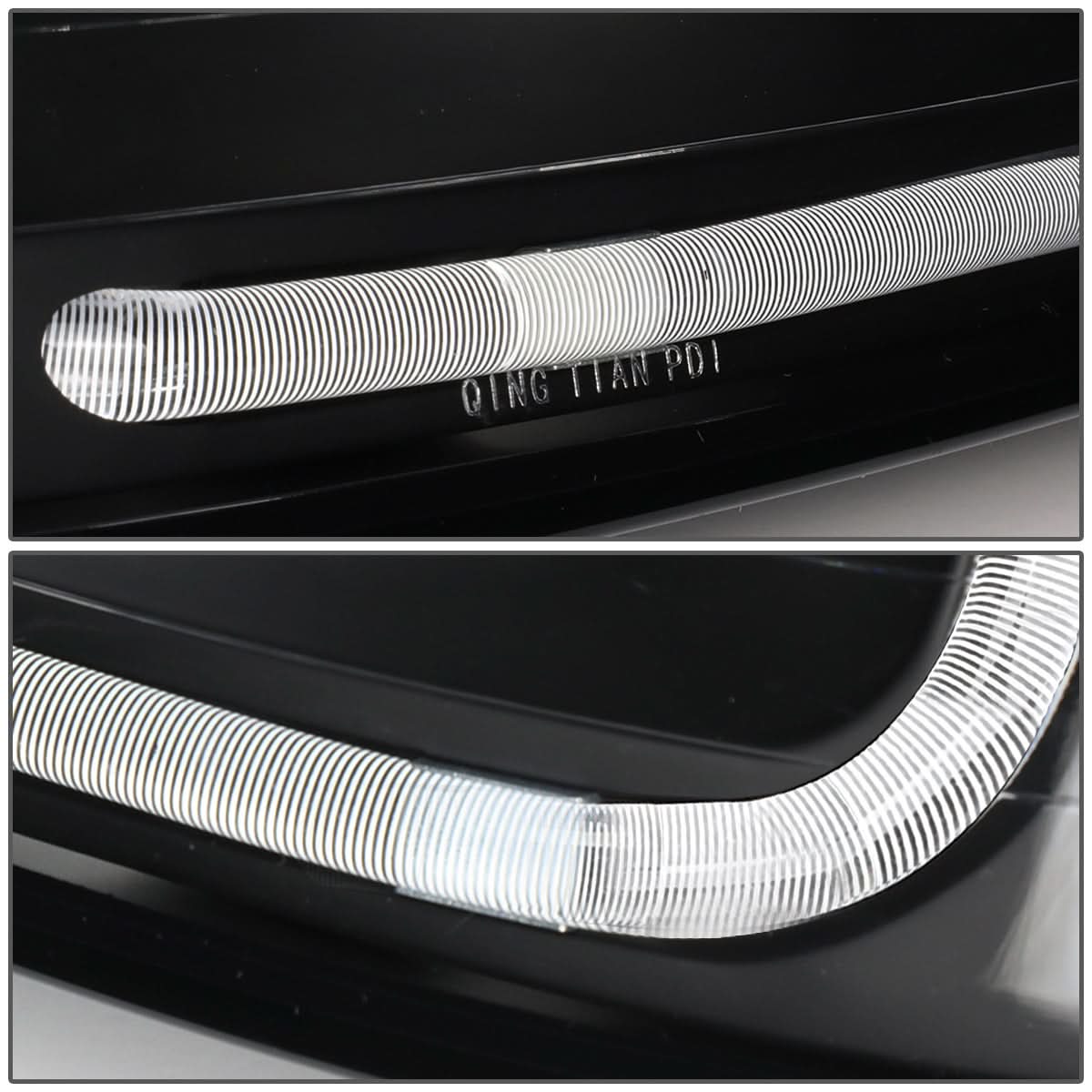 99-04 Ford Mustang LED DRL Headlights - Black Housing Clear Corner