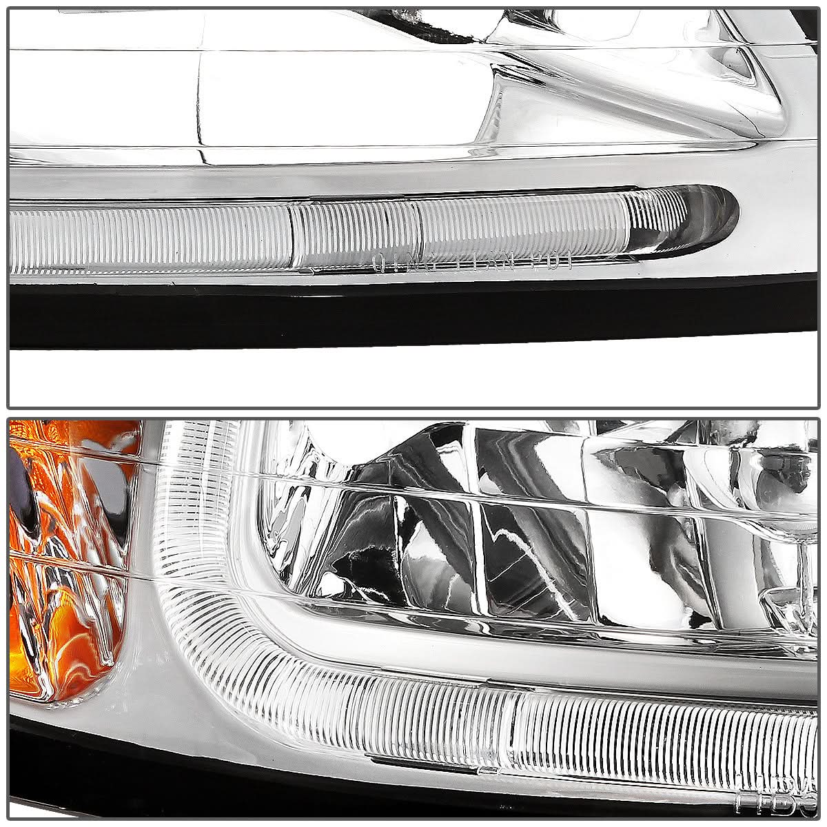 99-04 Ford Mustang LED DRL Headlights Chrome Housing