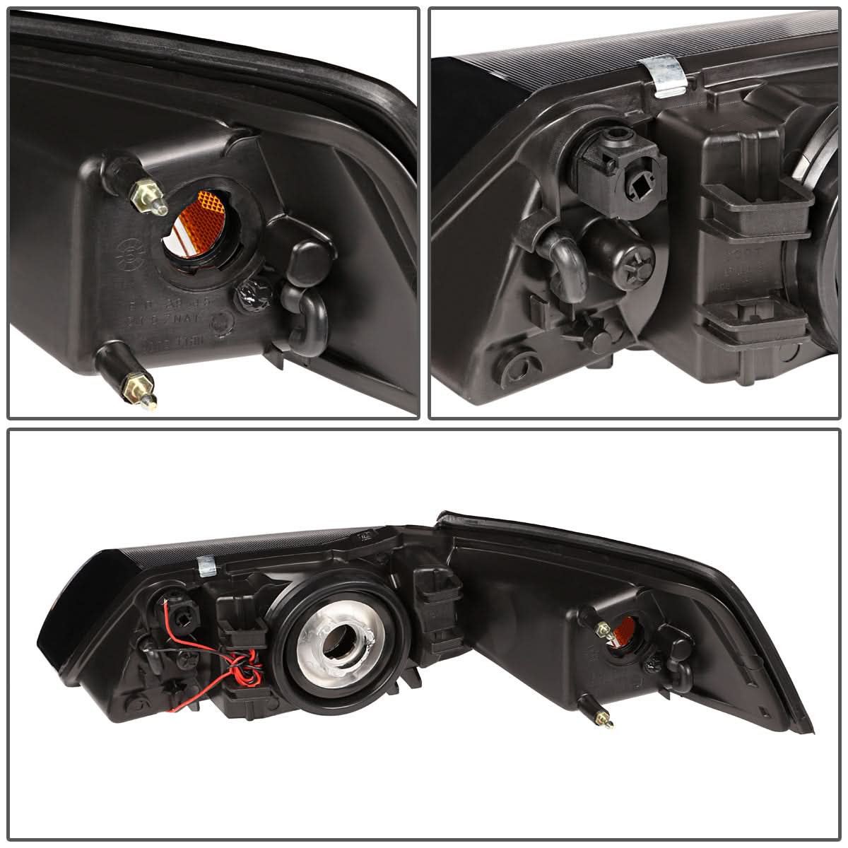 99-04 Ford Mustang LED DRL Headlights Chrome Housing