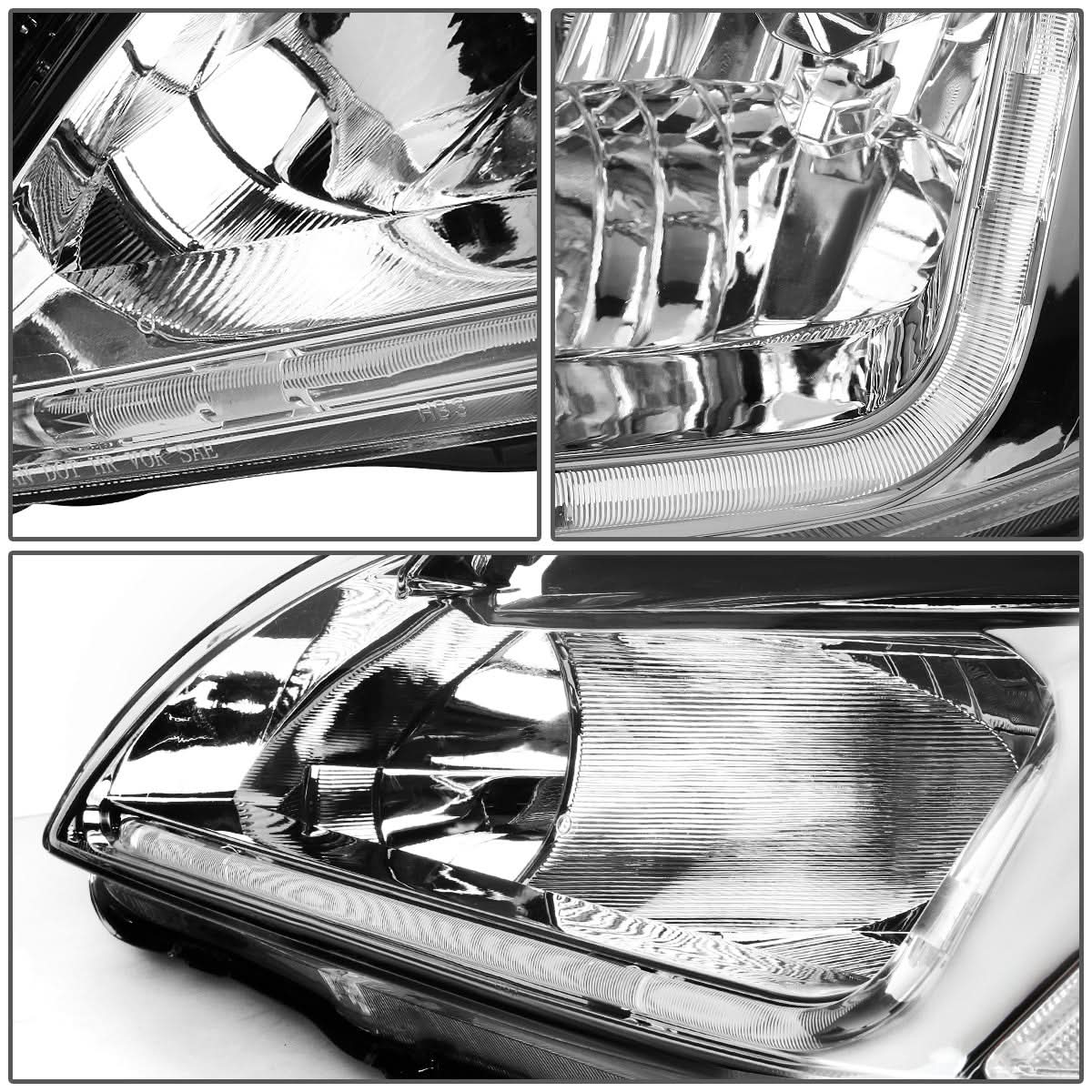03-07 Honda Accord LED DRL Headlights Chrome Housing Clear Corner