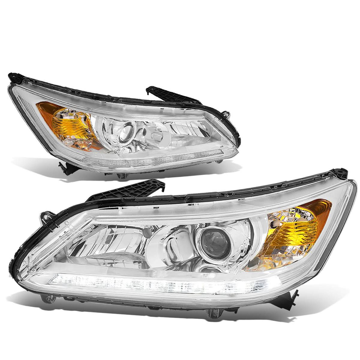 2013-2015 Honda Accord LED DRL Projector Headlights Chrome