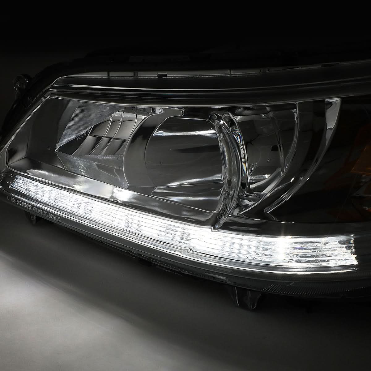 2013-2015 Honda Accord LED DRL Projector Headlights Chrome
