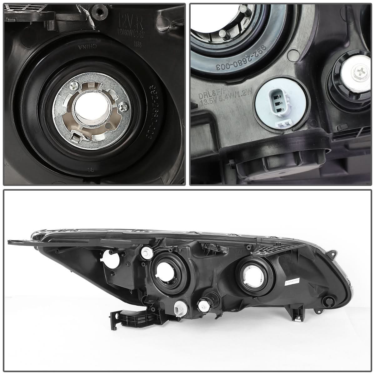 2013-2015 Honda Accord LED DRL Projector Headlights Chrome