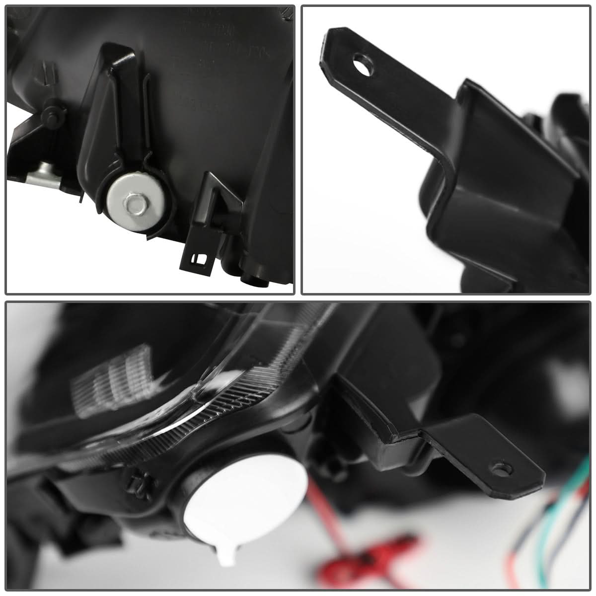01-03 Honda Civic LED DRL Projector Headlights Black Housing