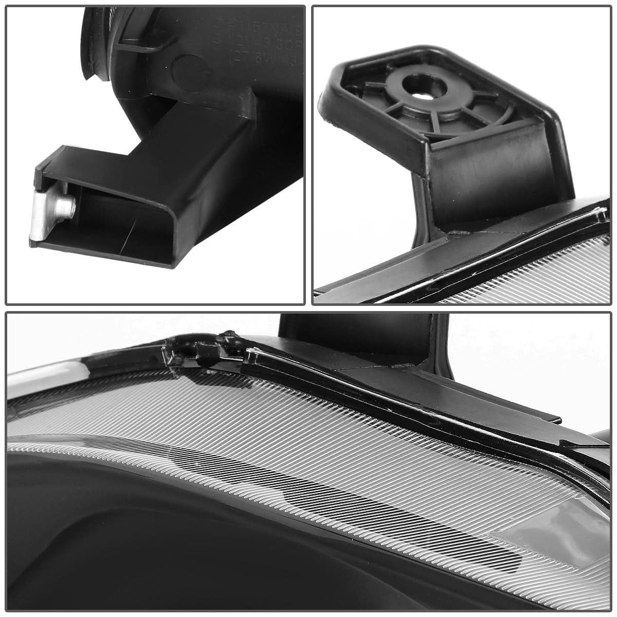 96-98 Honda Civic LED DRL Projector Headlights Black Housing