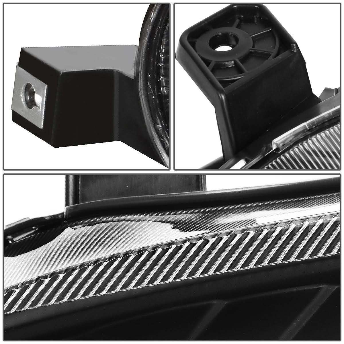 99-00 Honda Civic LED DRL Projector Headlights Black Housing