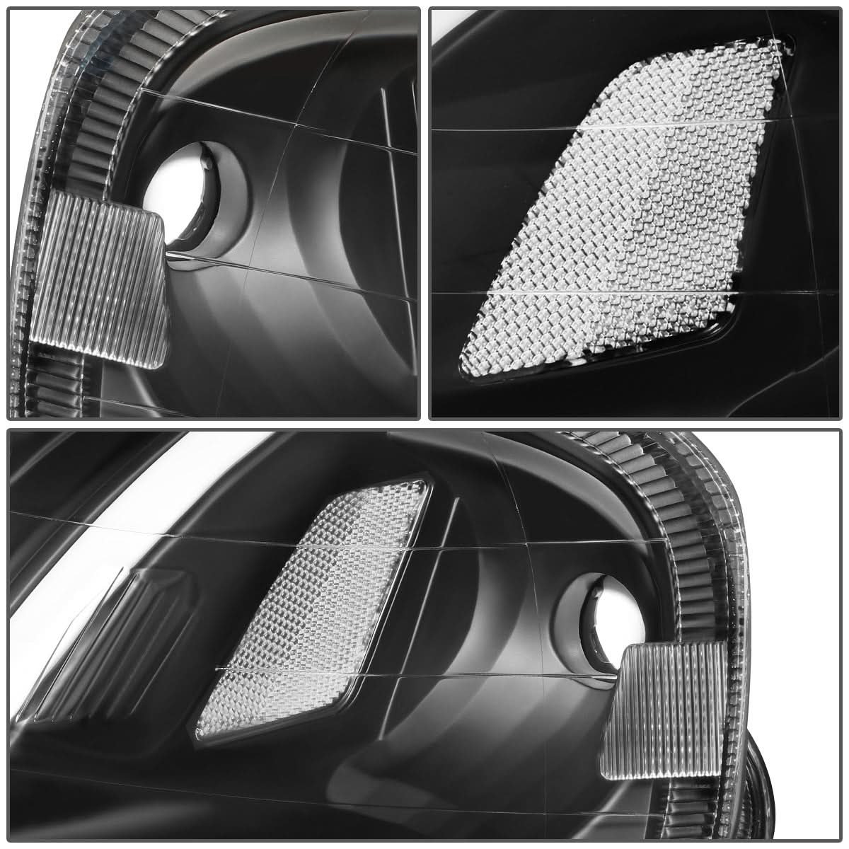99-00 Honda Civic LED DRL Projector Headlights Black Housing