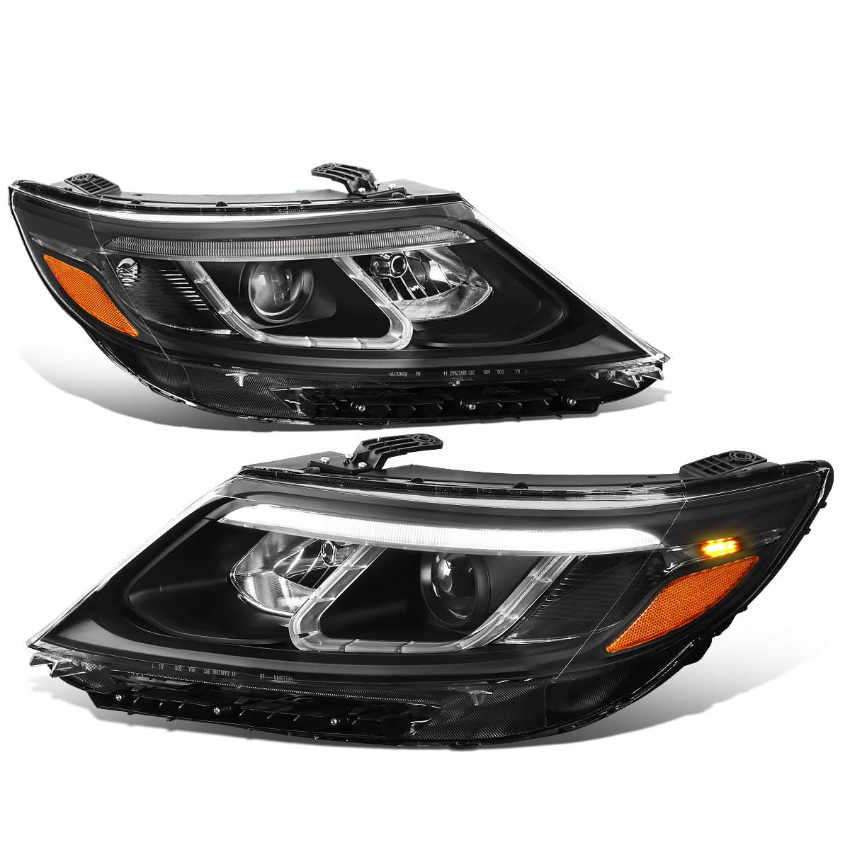 2014-2015 Kia Sorento LED DRL Headlights - Black Housing