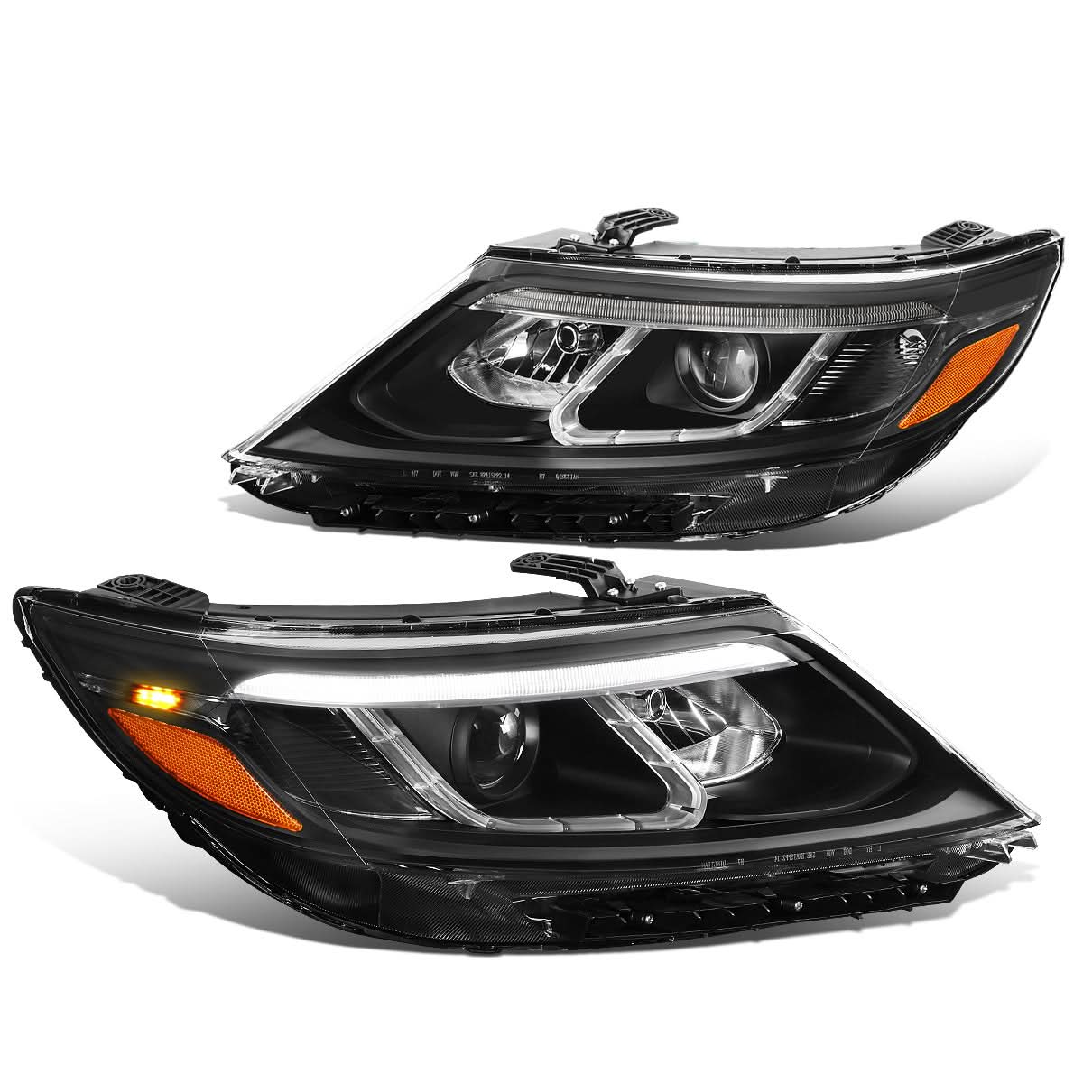2014-2015 Kia Sorento LED DRL Headlights - Black Housing