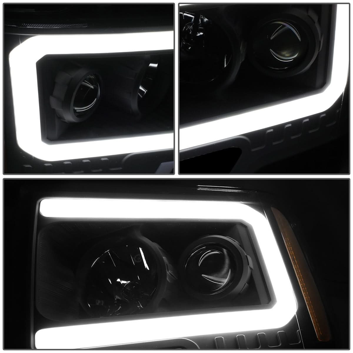09-14 Ford F-150 LED DRL Projector Headlights Black Housing