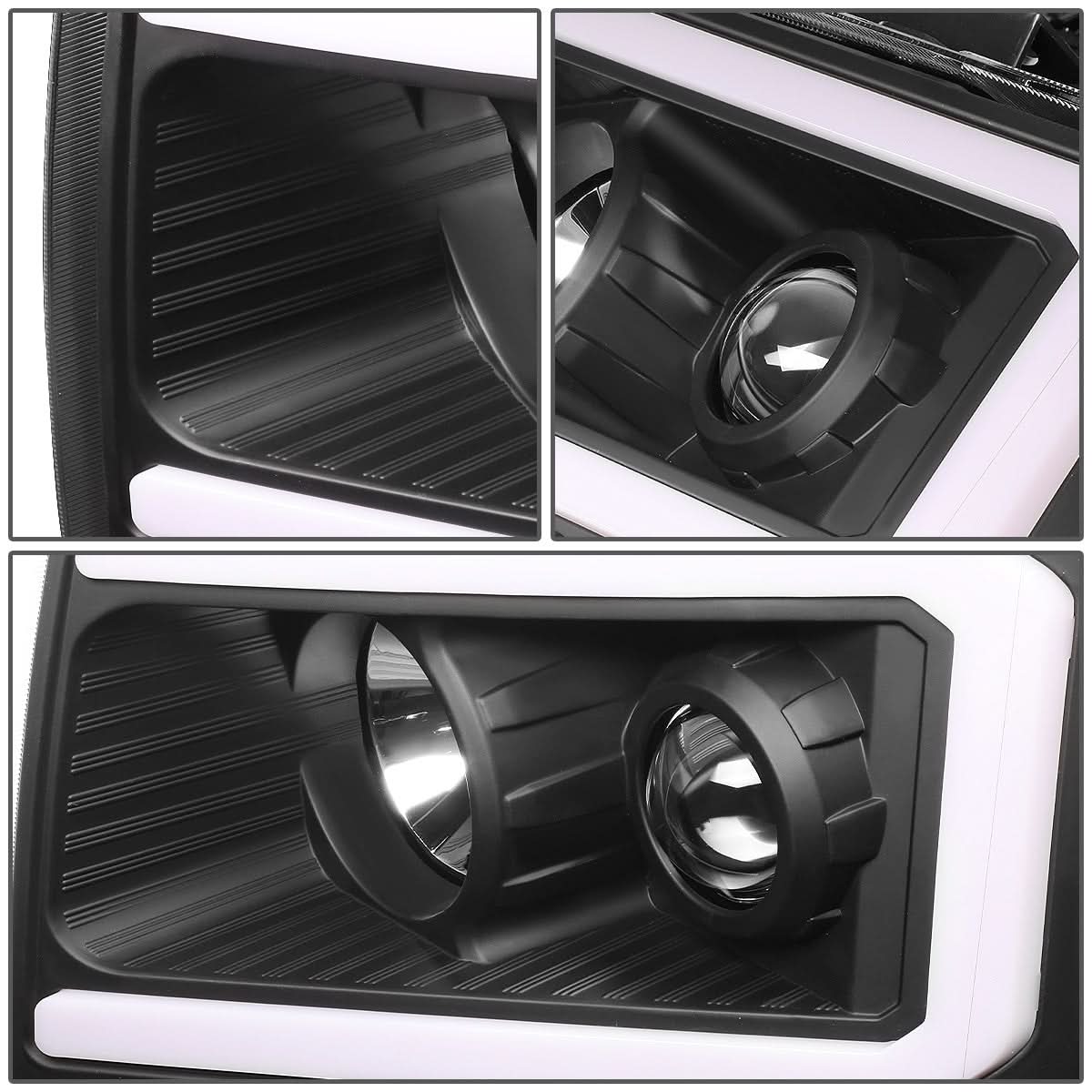 09-14 Ford F-150 LED DRL Projector Headlights Black Housing