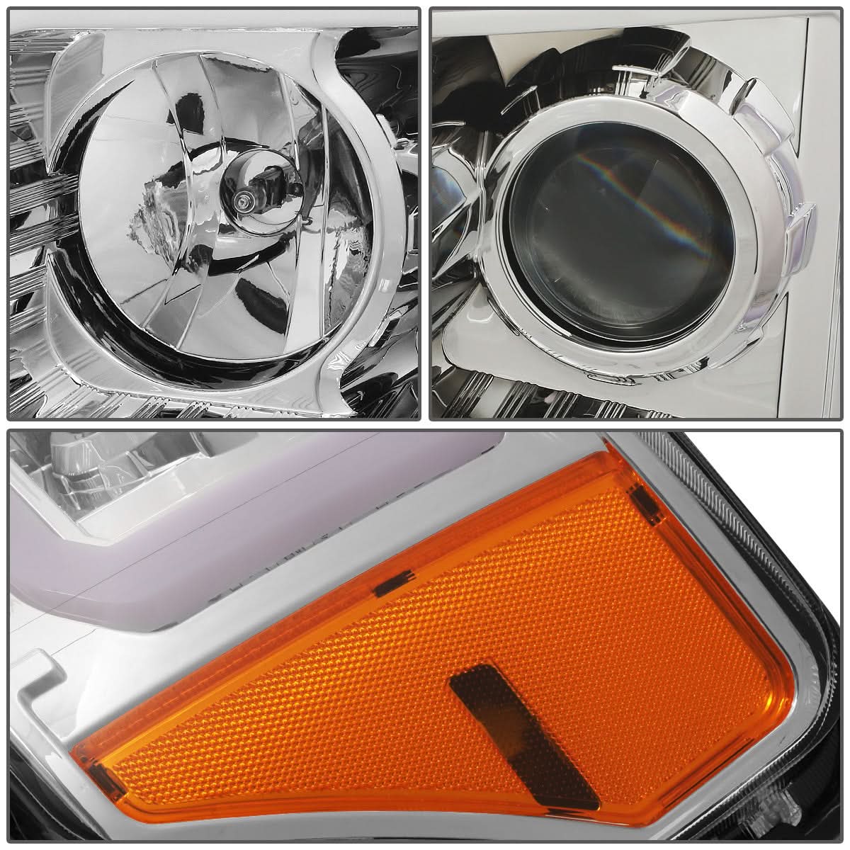 09-14 Ford F-150 LED DRL Projector Headlights Chrome Housing