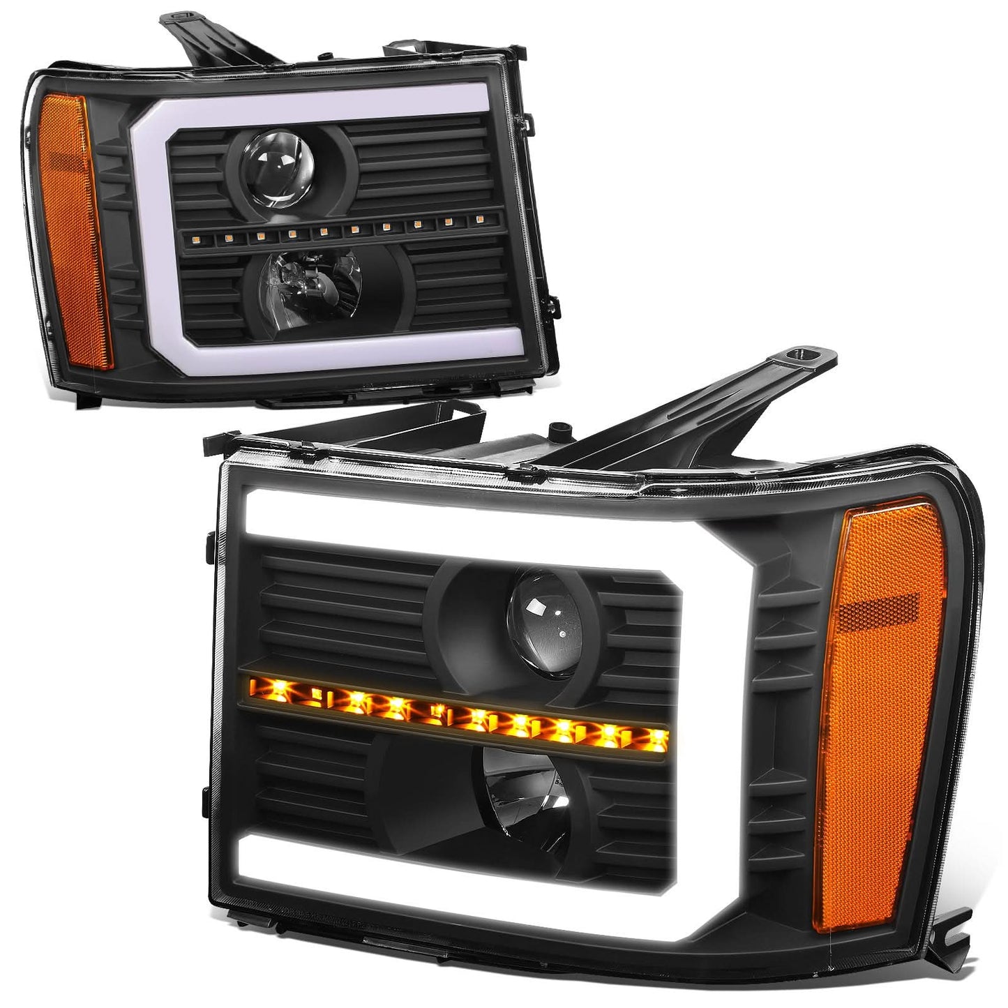 07-13 GMC Sierra 1500 / 07-14 Sierra 2500 3500 C-Bar LED DRL Headlights