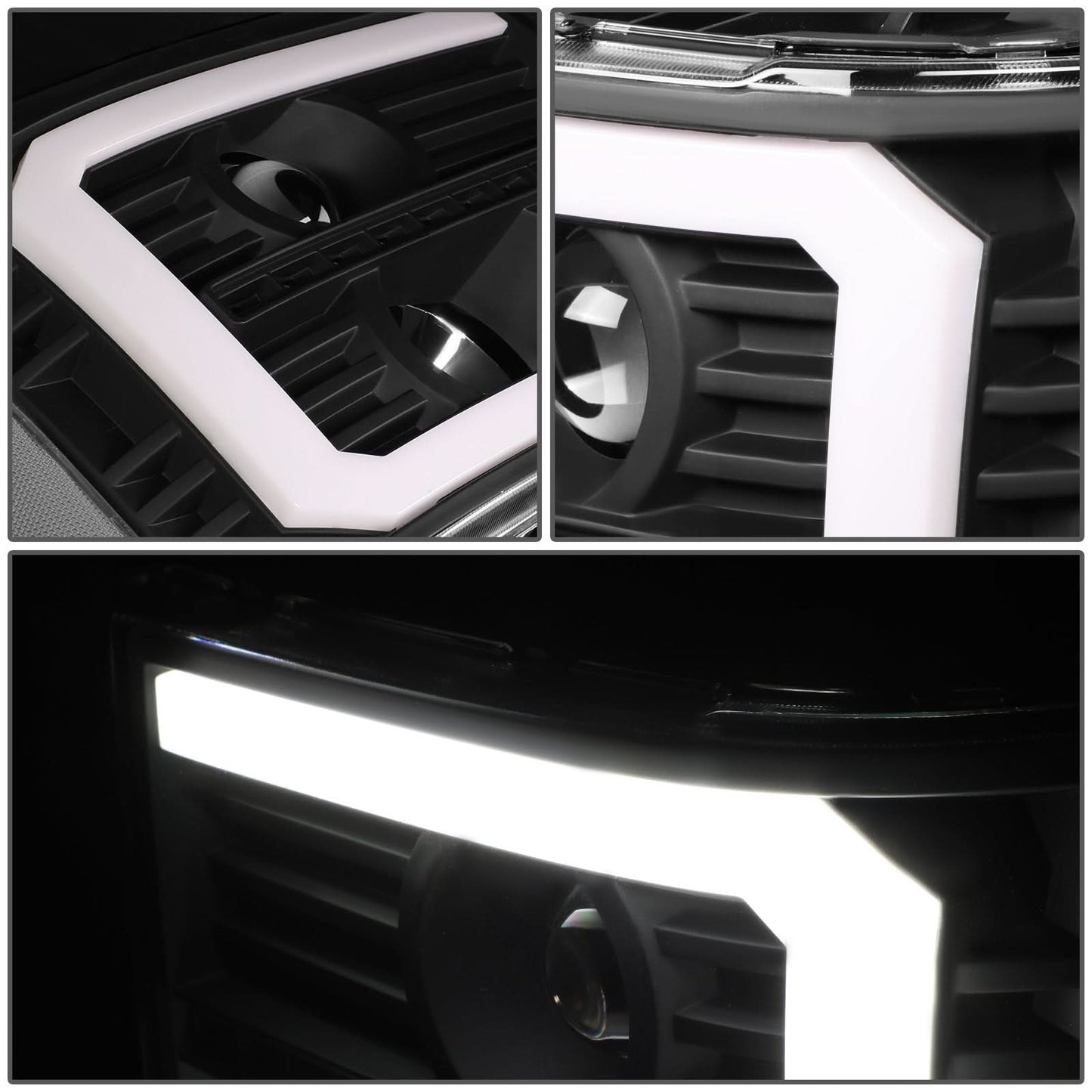 2007-2014 GMC Sierra C-Bar LED DRL Sequential Headlights Black