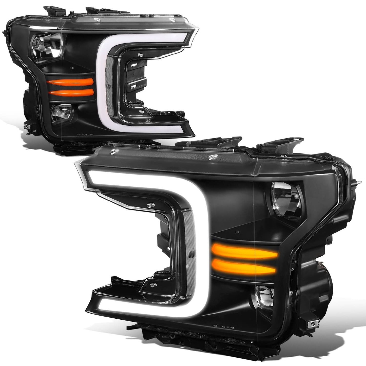 2018-2021 Ford F-150 C-Bar LED DRL Sequential Headlights Black