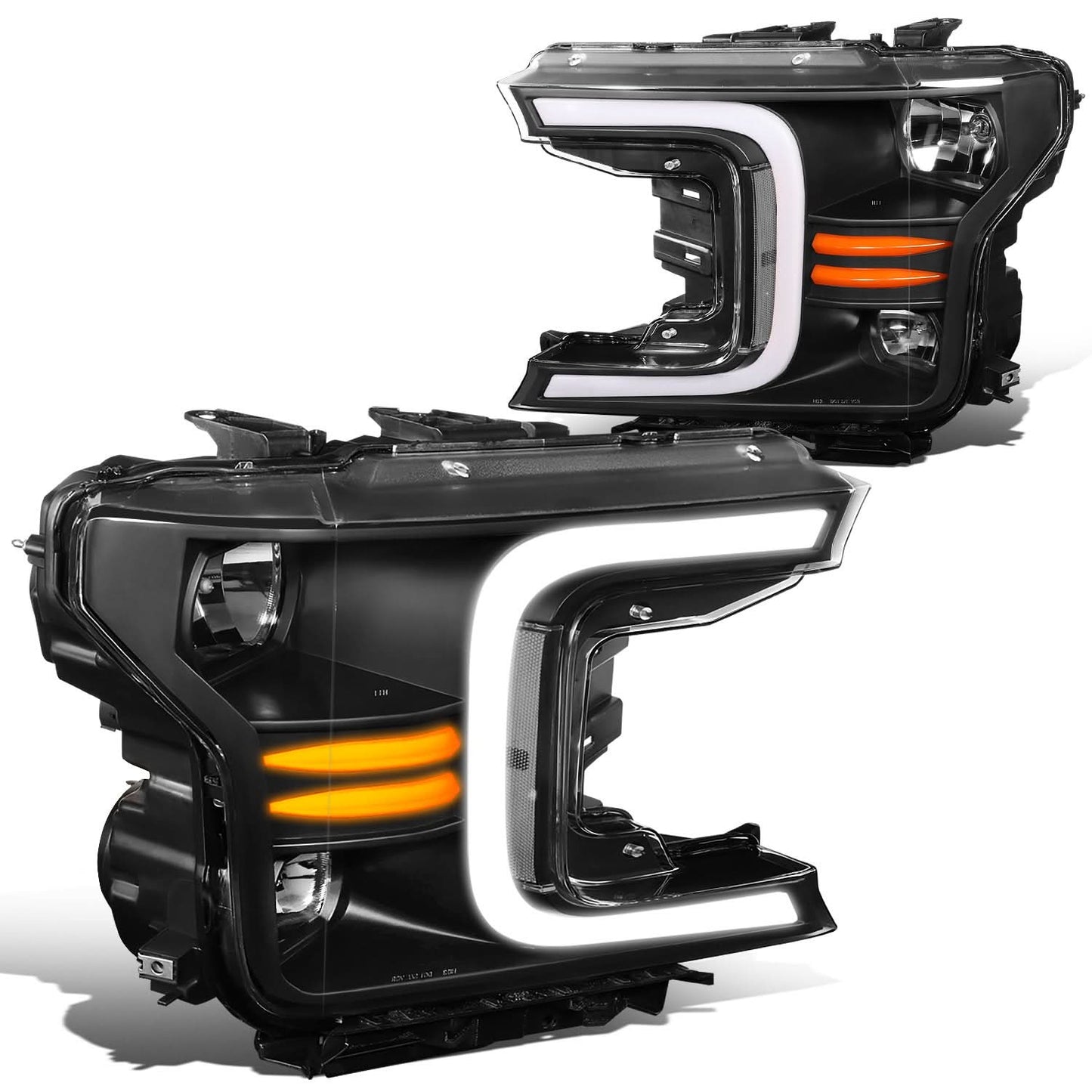2018-2021 Ford F-150 C-Bar LED DRL Sequential Headlights Black
