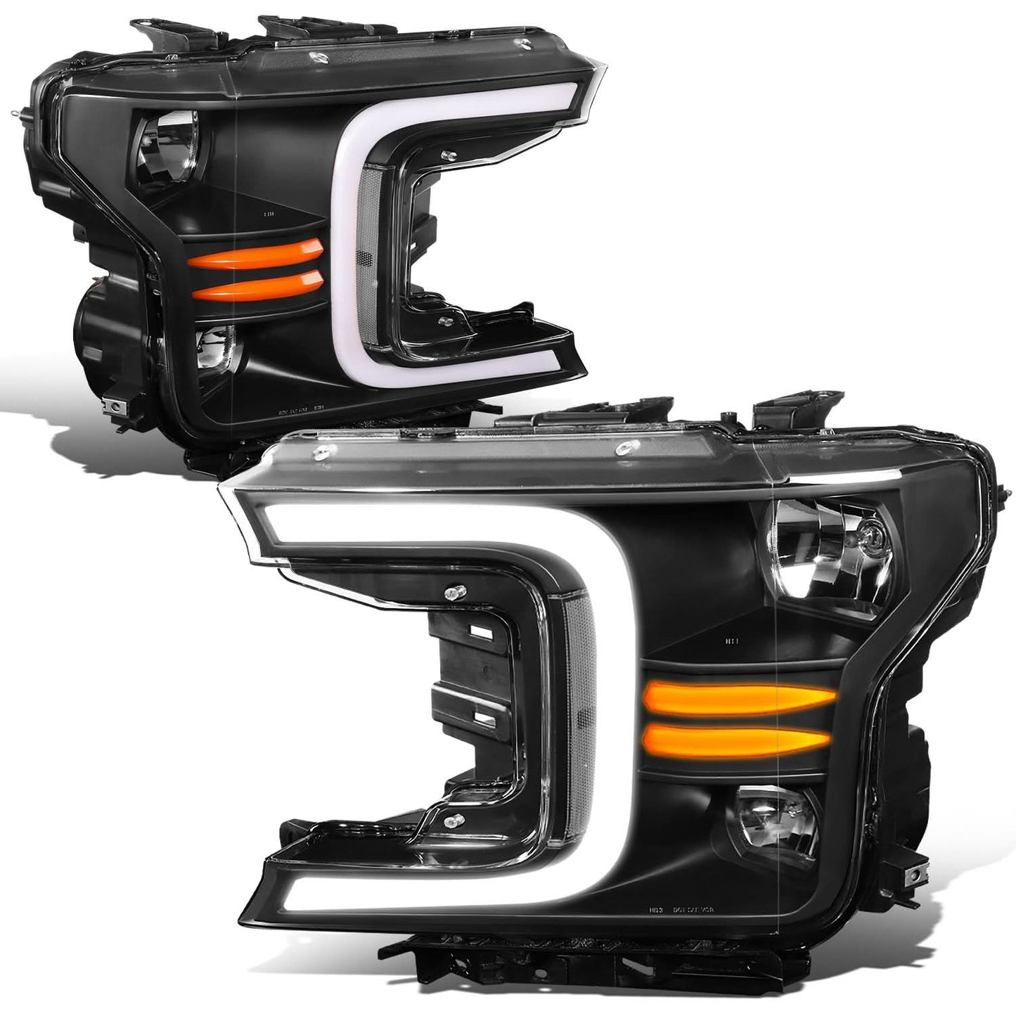 2018-2021 Ford F-150 C-Bar LED DRL Sequential Headlights Black