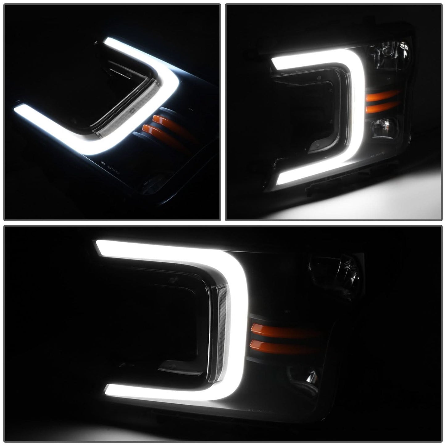 2018-2021 Ford F-150 C-Bar LED DRL Sequential Headlights Black