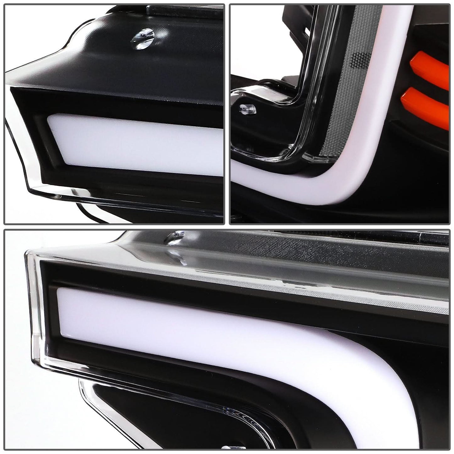 2018-2021 Ford F-150 C-Bar LED DRL Sequential Headlights Black