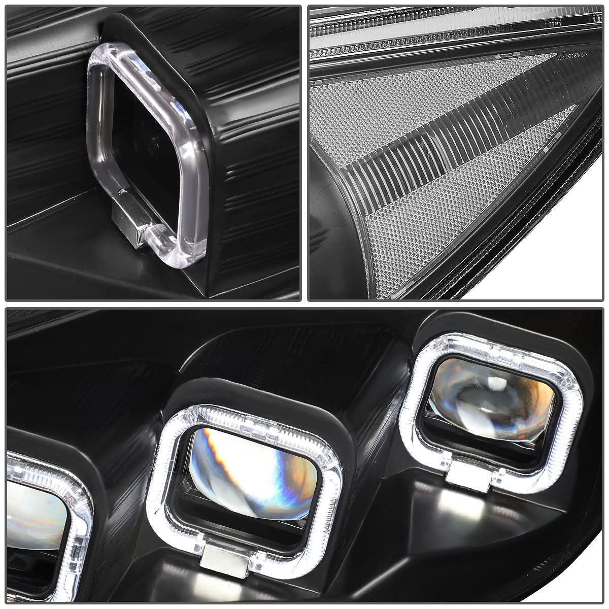15-18 Ford Focus Sequential Halo Projector Headlights Black Housing