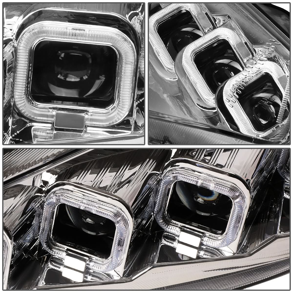 2015-2018 Ford Focus Sequential Halo Projector Headlights Chrome
