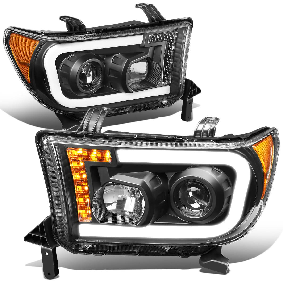 2008-2017 Toyota Sequoia/Tundra LED DRL Projector Headlights Black