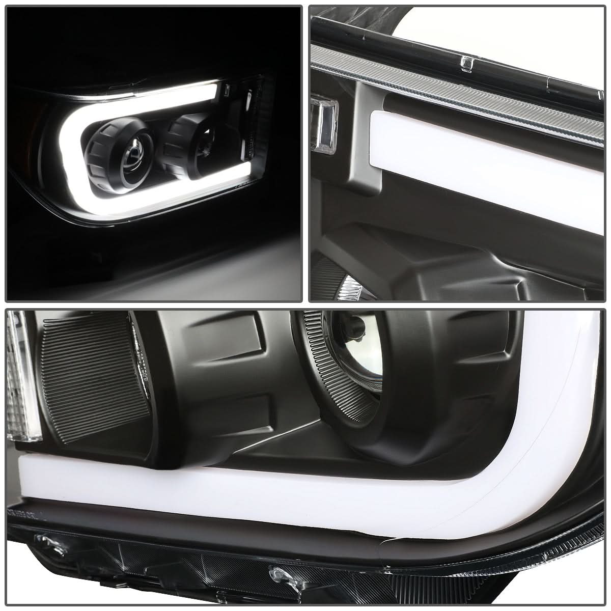 2008-2017 Toyota Sequoia/Tundra LED DRL Projector Headlights Black
