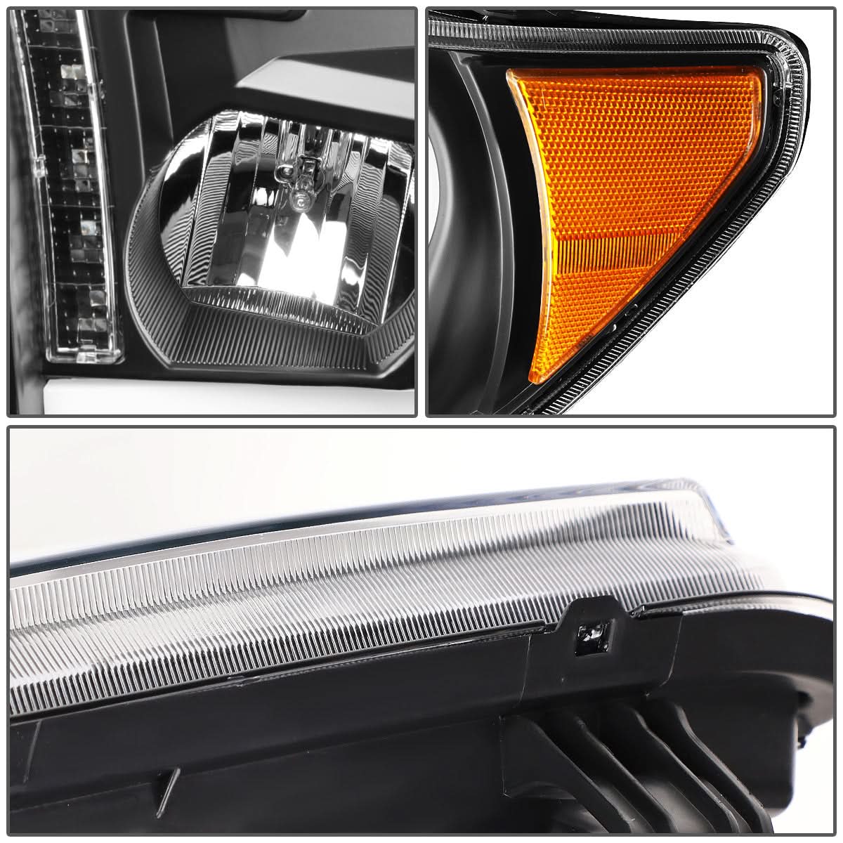 2008-2017 Toyota Sequoia/Tundra LED DRL Projector Headlights Black