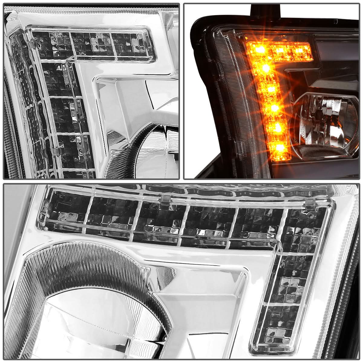 08-17 Toyota Sequoia / 07-13 Tundra LED DRL Projector Headlights