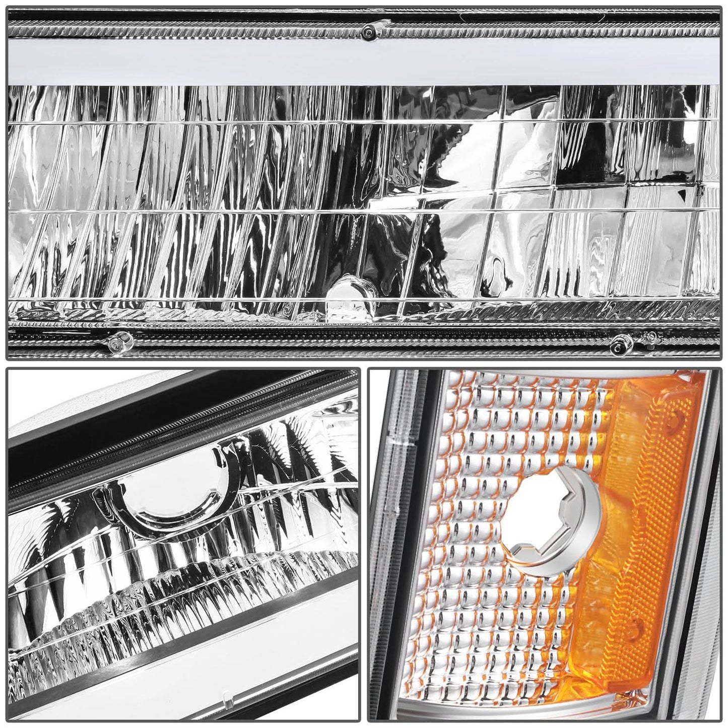 94-00 GMC C/K Series Suburban Yukon Clear LED Bar Headlights