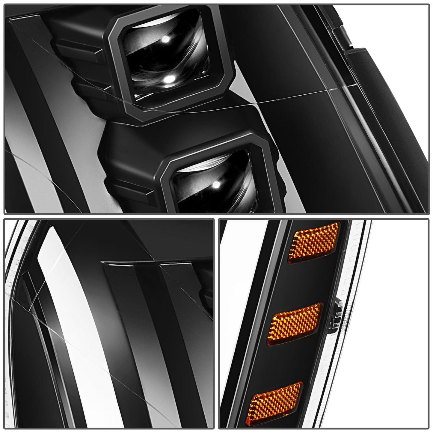 07-14 Cadillac Escalade Quad Projector LED Switchback Headlights
