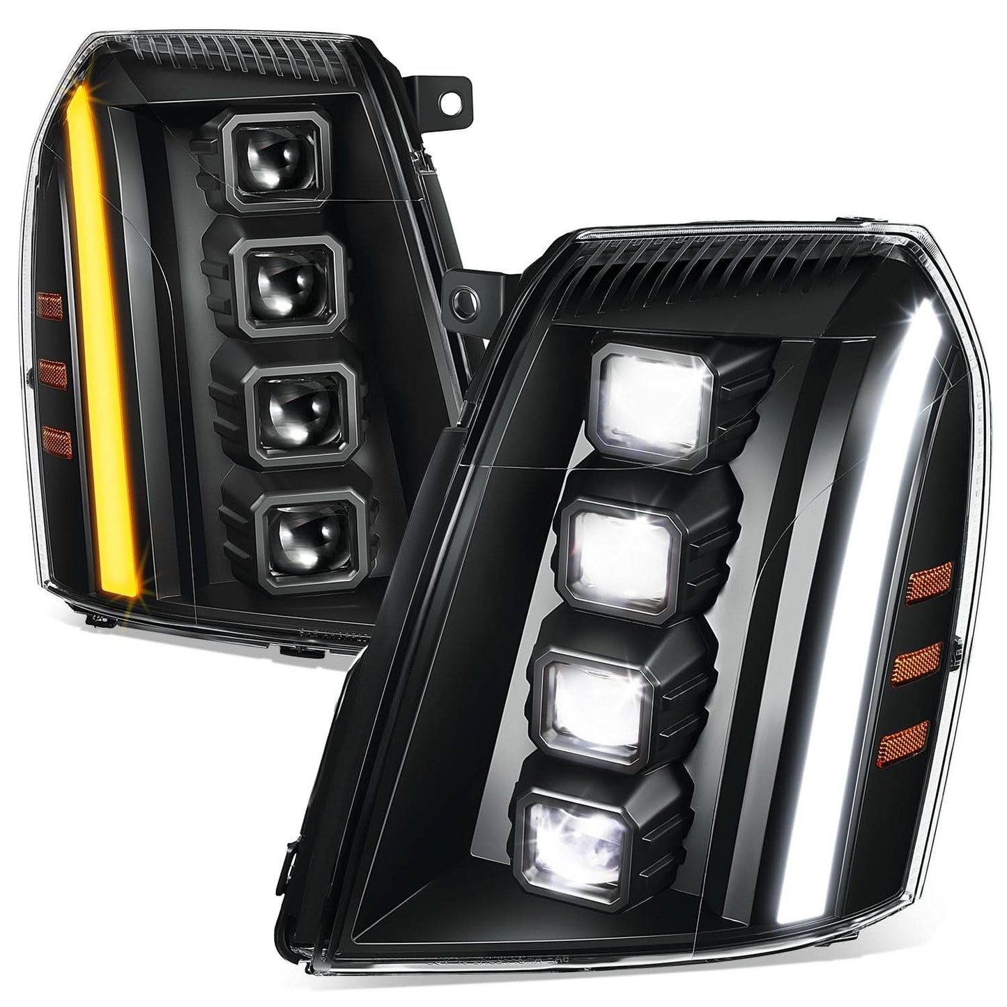 07-14 Cadillac Escalade Quad Projector LED Switchback Headlights