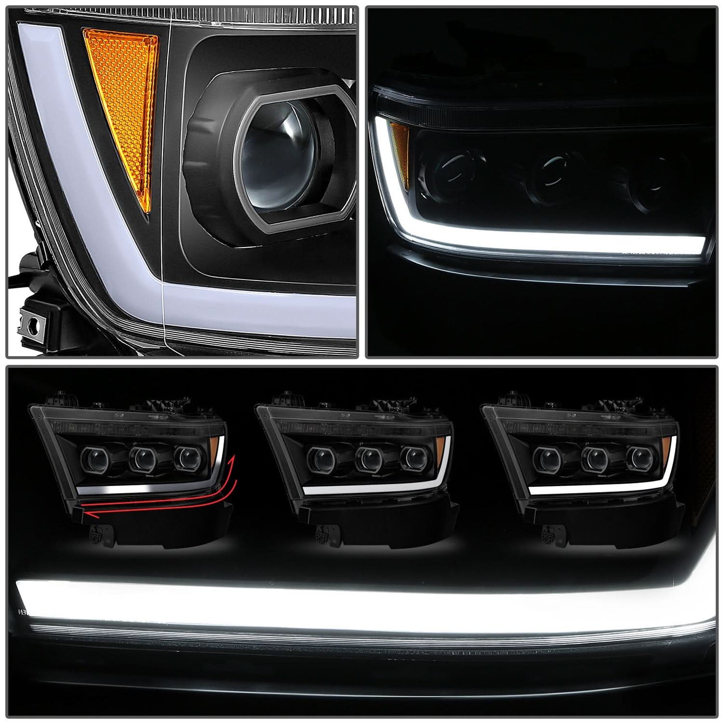 2019-2024 RAM 1500 OE Style Headlights - Black Housing Amber Corner