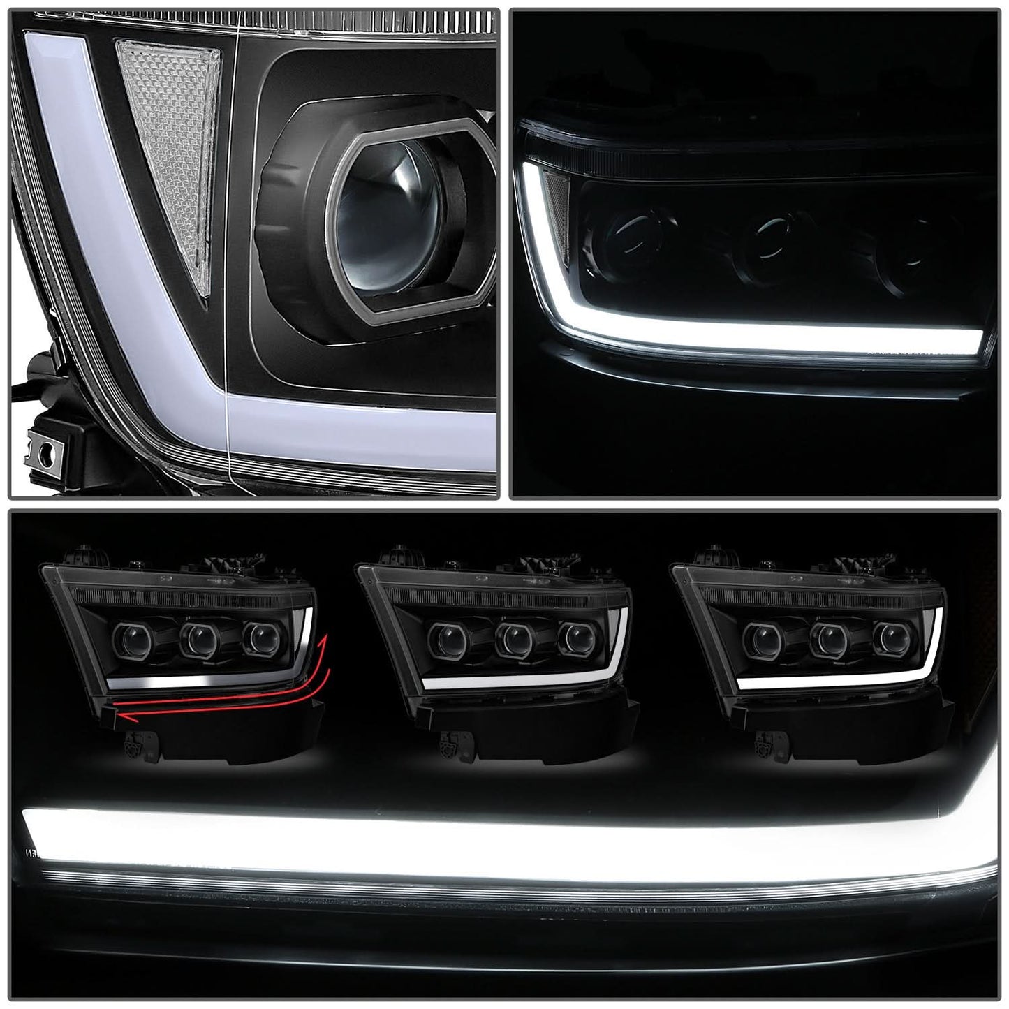 2019-2024 RAM 1500 OE Style Headlights - Black Housing Clear Corner