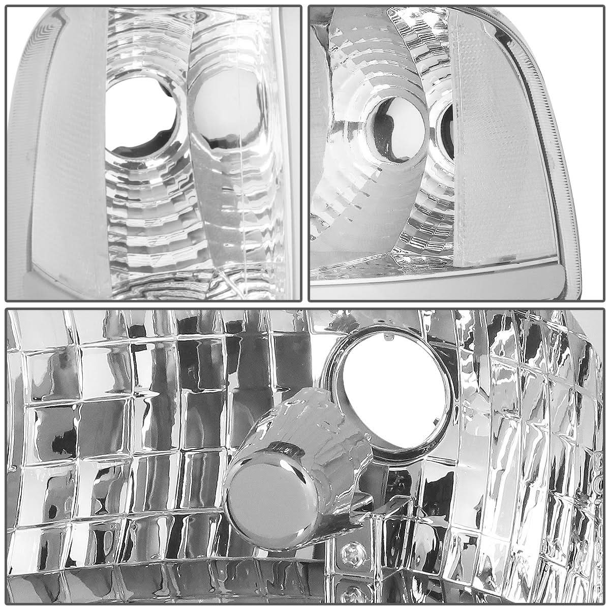 94-02 Dodge Ram LED DRL Headlights Chrome Housing Clear Corner