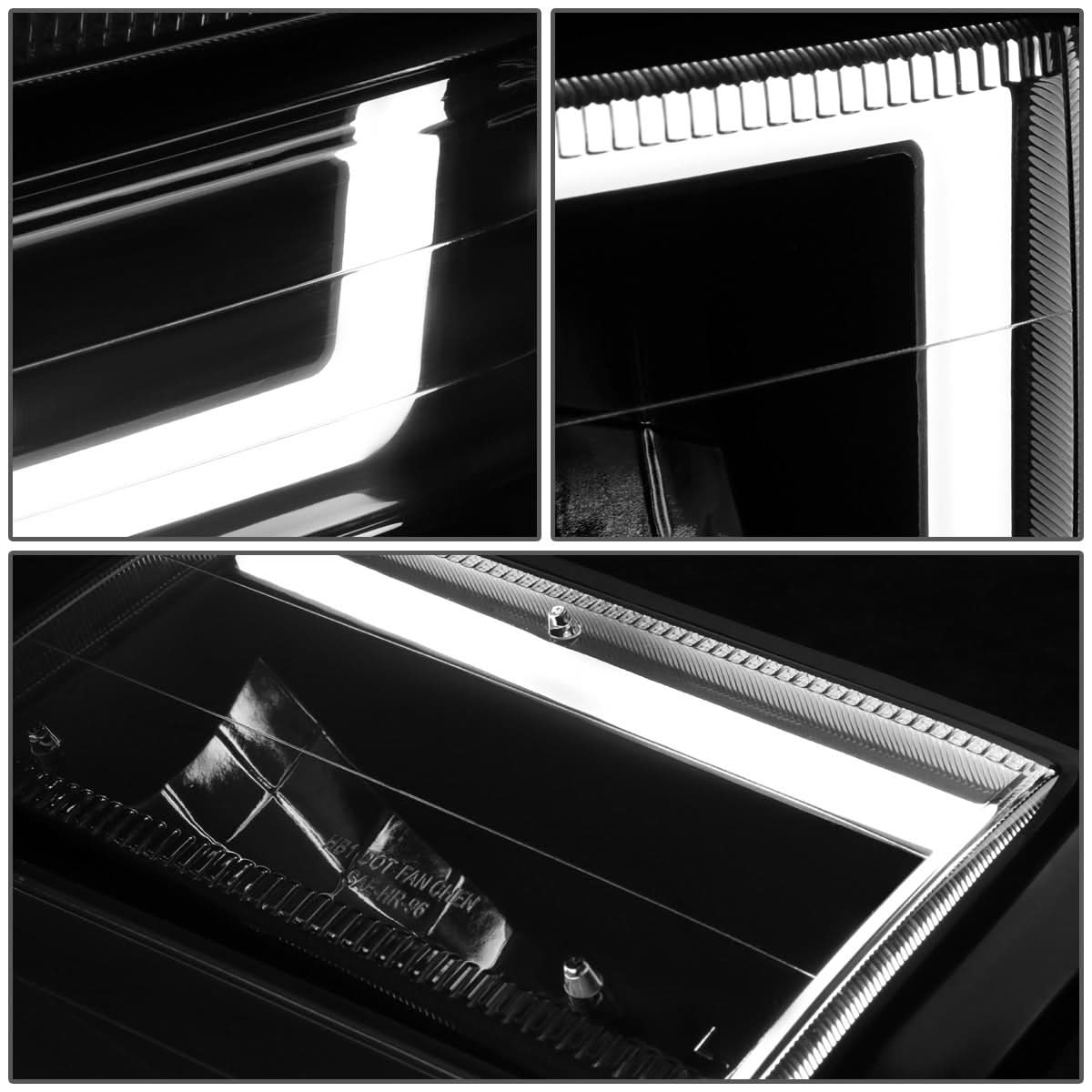91-94 Ford Explorer LED DRL Headlights Black Housing Clear Corner