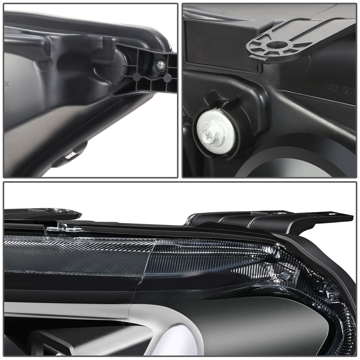 2019-2023 Ford Ranger LED DRL Headlights - Black Housing Clear Corner
