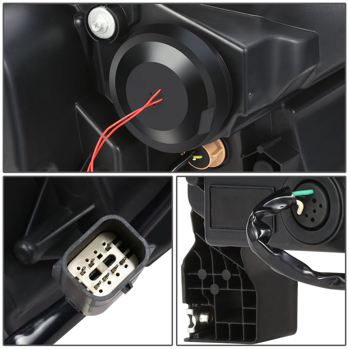 2019-2023 Ford Ranger LED DRL Headlights - Black Housing Clear Corner