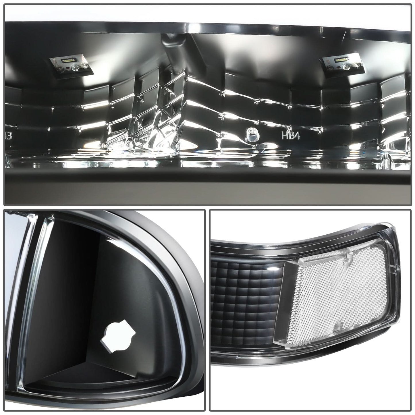 98-04 Chevrolet Blazer/S10 LED Switchback L-Pattern Headlights - Black