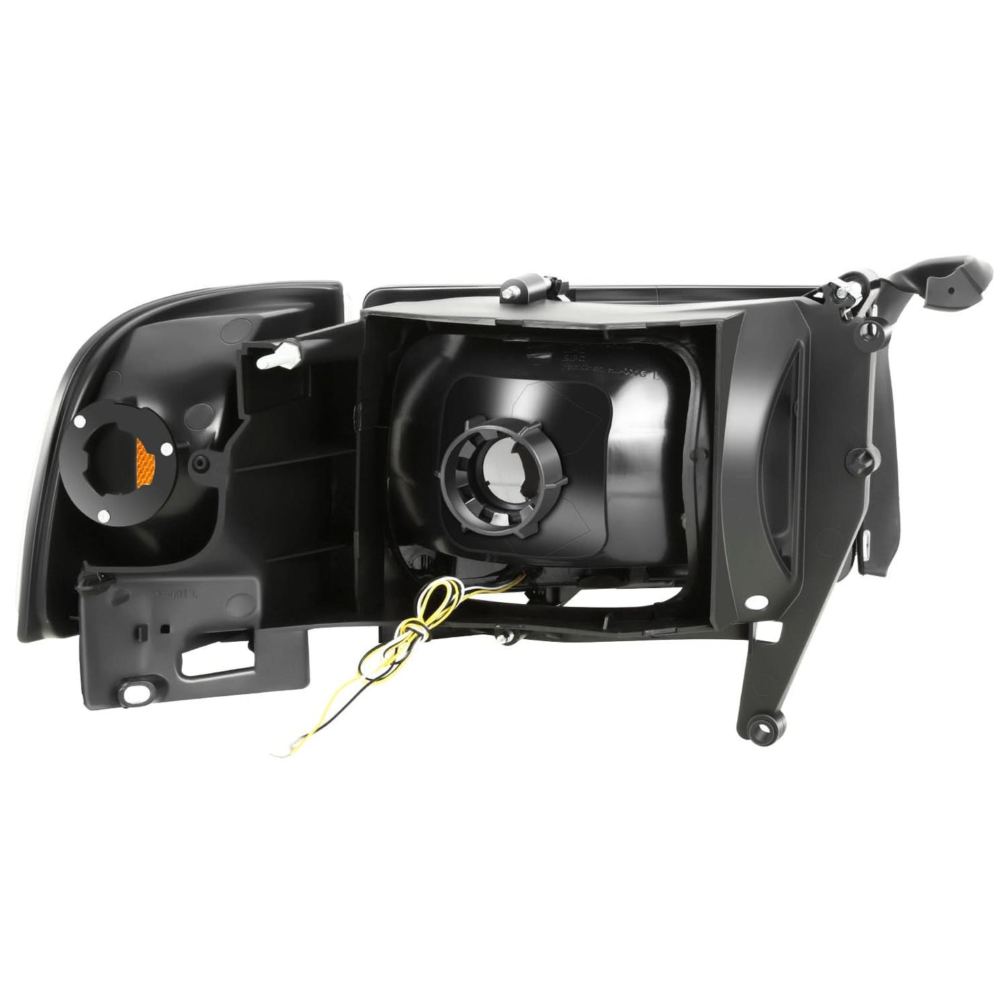 4PC LED Bar Headlights - Clear Lens Amber Reflector Black Housing