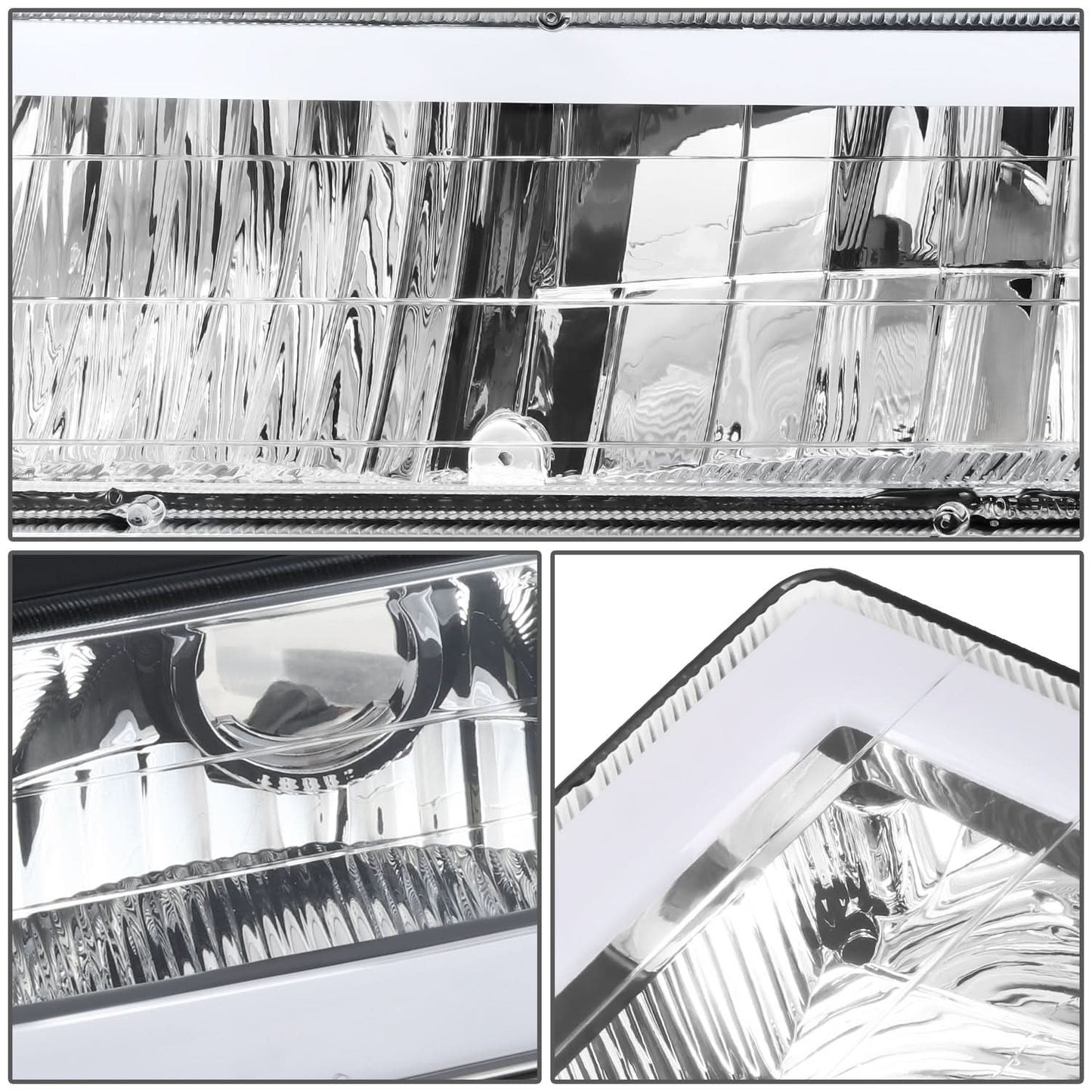 Clear Lens Chrome Housing LED Bar Headlights 4PCS